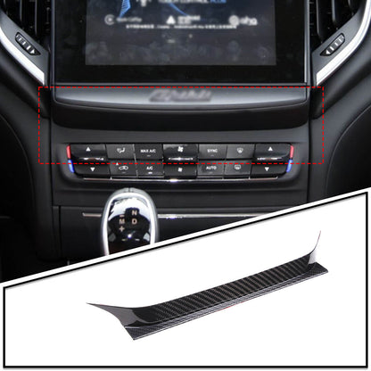 Carbon Fiber Air Condition Switch Panel Upper Trim For Maserati Ghibli 2014-15 1