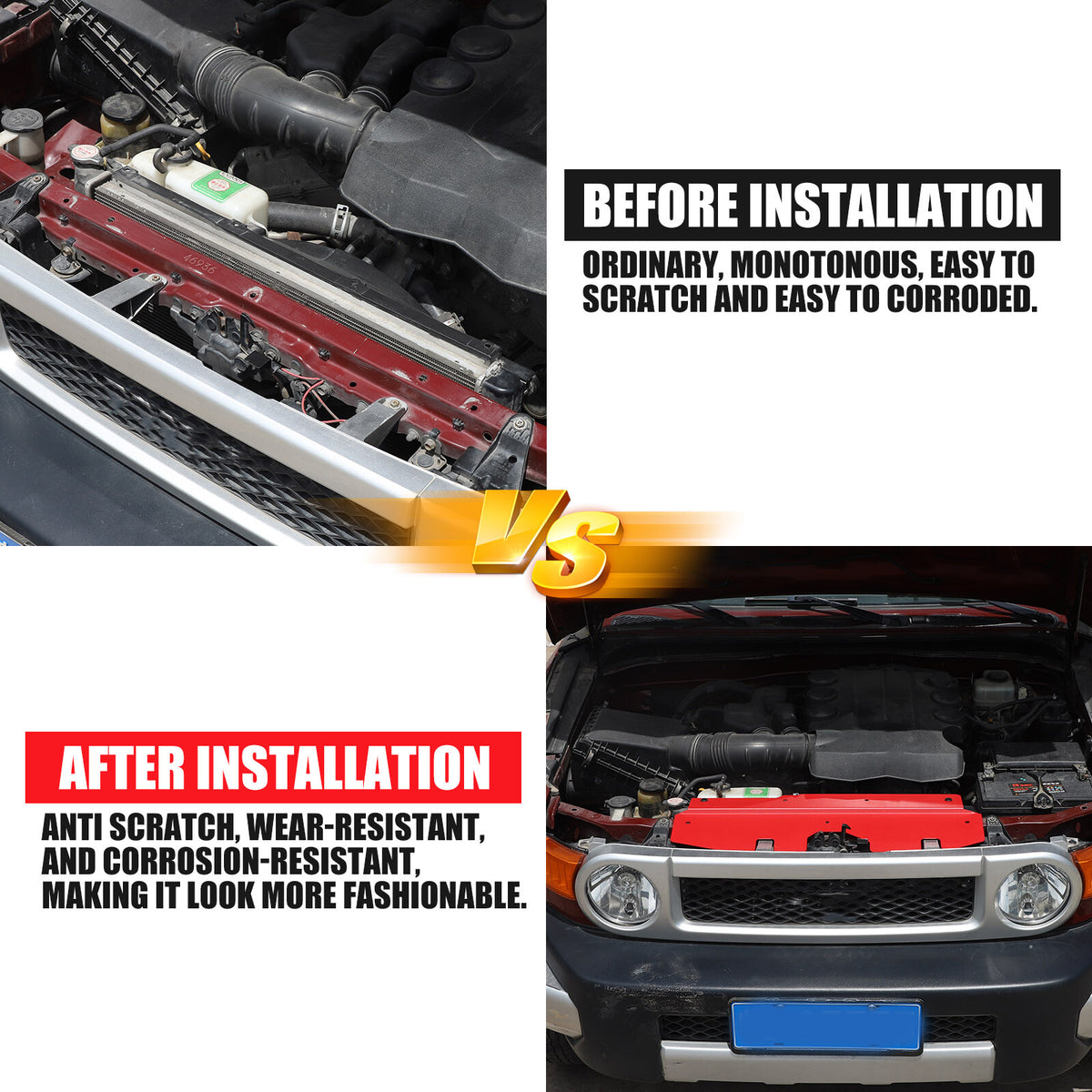 Red Replacement Engine Hood Cabin Cover For Toyota FJ Cruiser 2007-2021 19