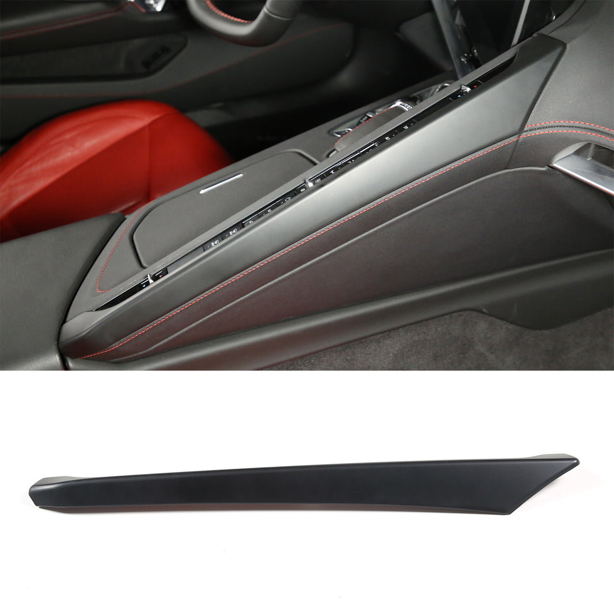 Matte Black ABS Full Interior Set Cover Trim Kit For Corvette C8 2020-25 - Styles 6-10 66