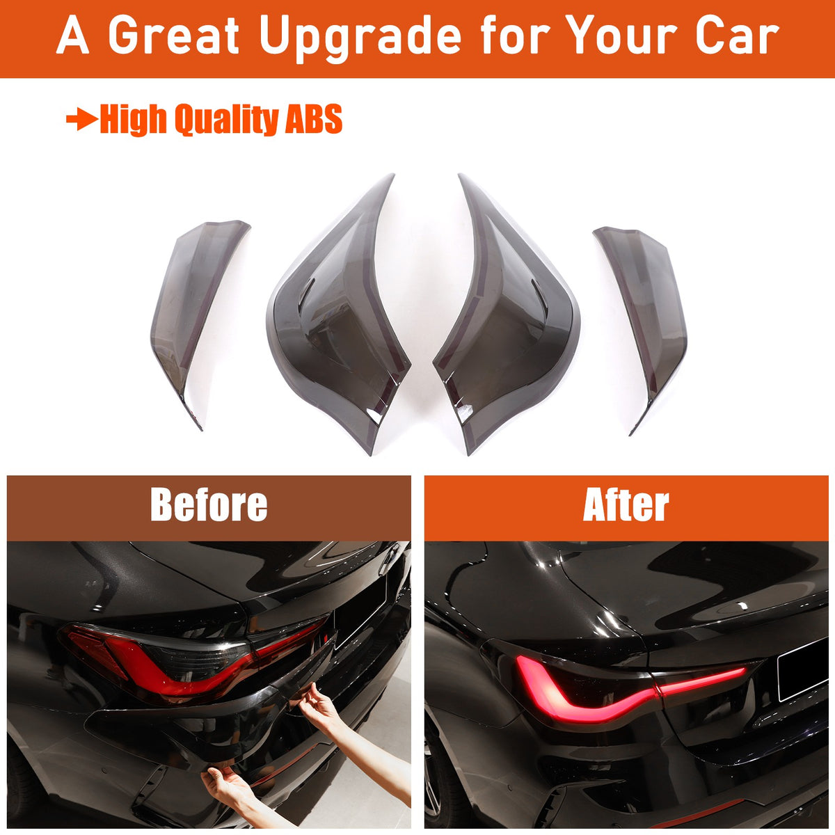 Smoked Rear Tail Light Blackout Overlay Cover For BMW 4 Series G22 G82 2021+ US 21