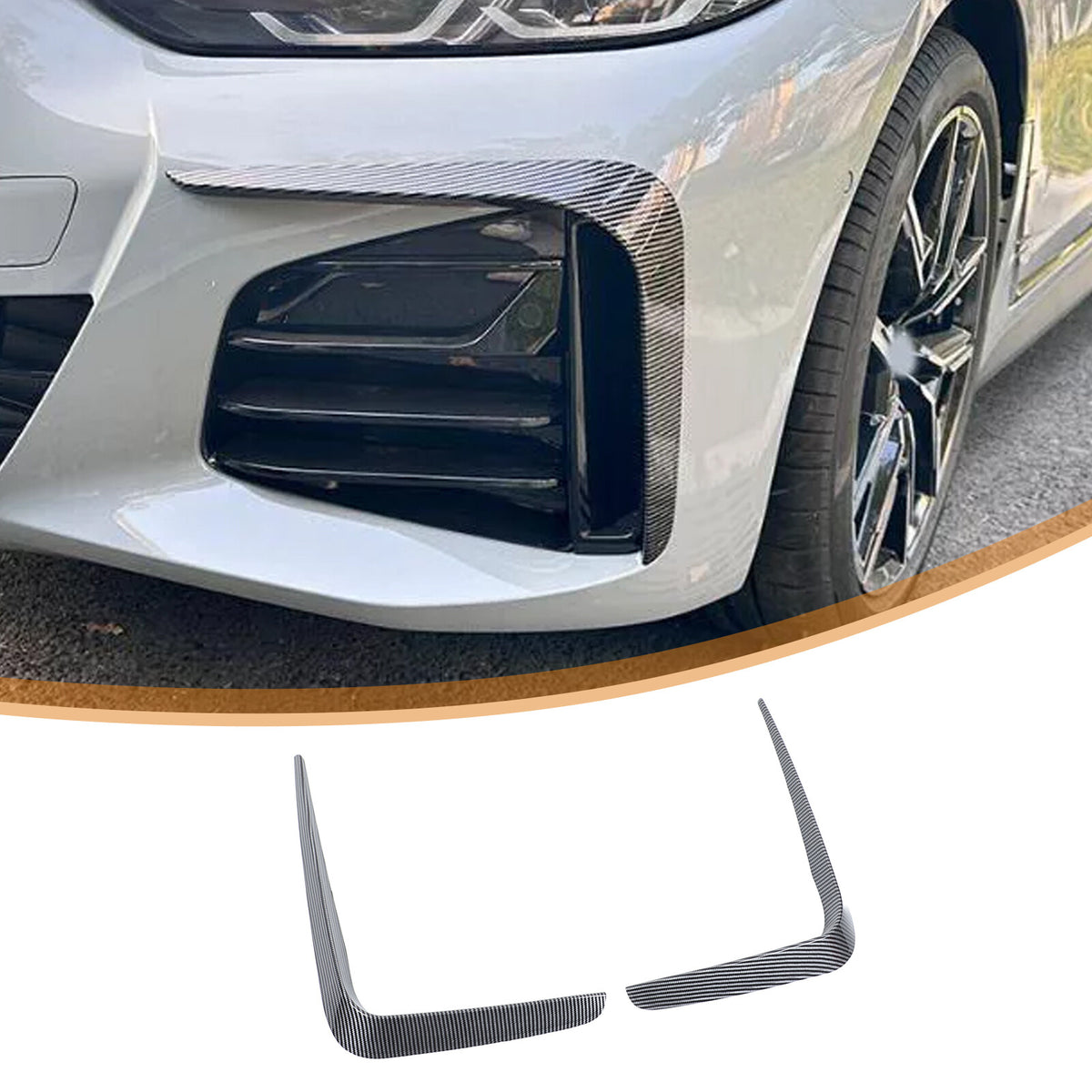 Carbon Fiber ABS Front Bumper Side Air Vent Trim For BMW G22 G23 M Sport 20+ 7