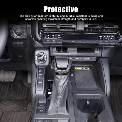 Real Carbon Fiber Center Gear Shift Knob Trim For Toyota Land Cruiser LC250 24+ 21