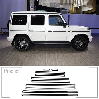Glossy Black ABS Side Door Body Molding Trim For Benz G W463 G350 G55 G63 19+ 2