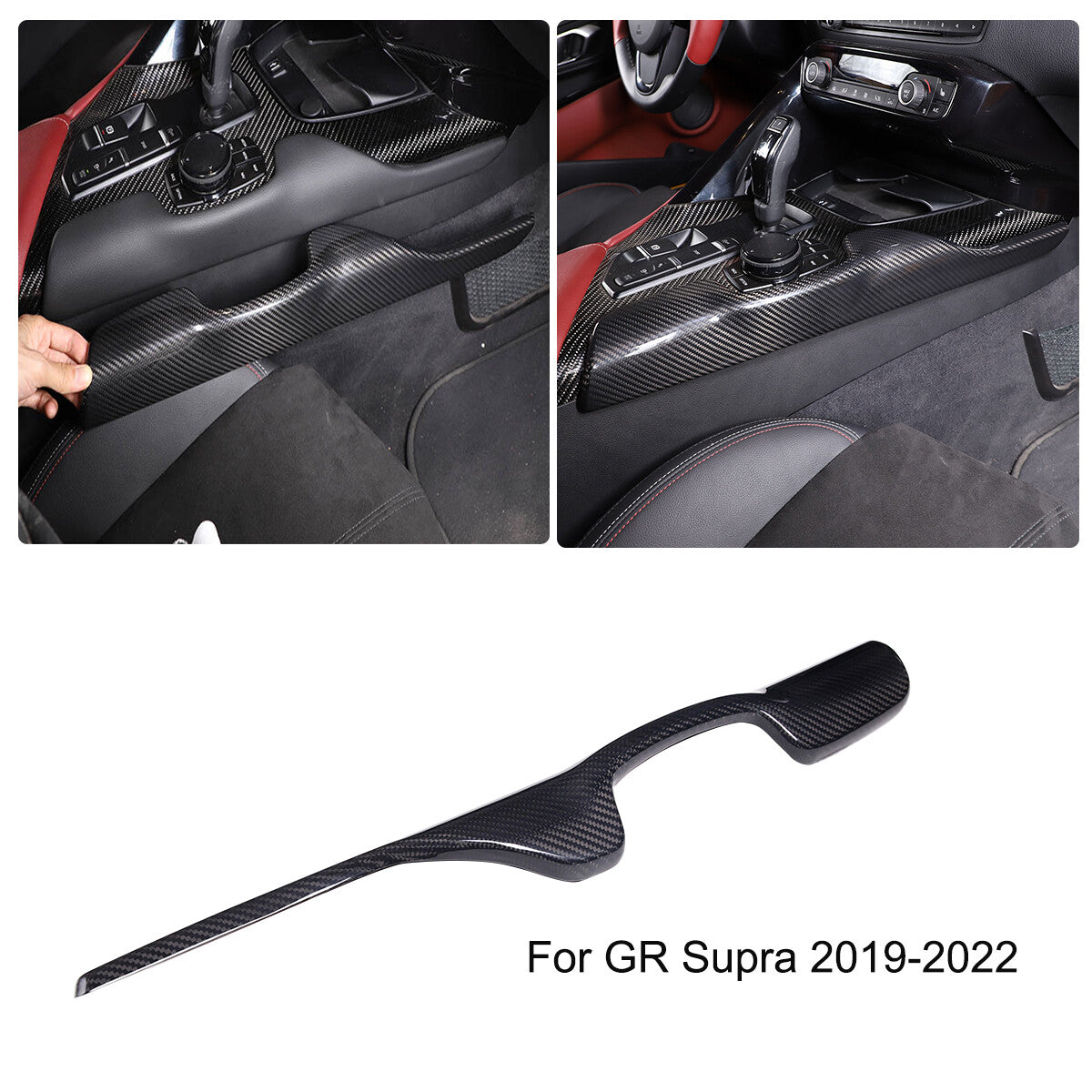 Carbon Fiber Center Console Side Panel Trim Part Kit For GR Supra 2019-2024 1