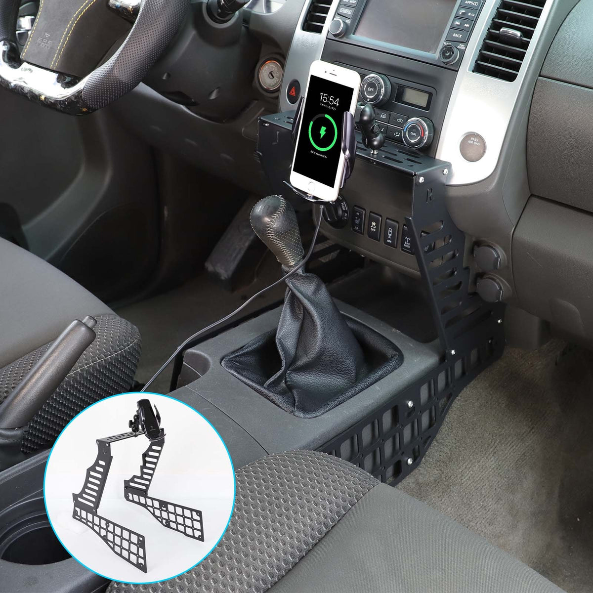 Wireless Center Molle Panel Digital Device Mount For Nissan Frontier D40 2009-17 16