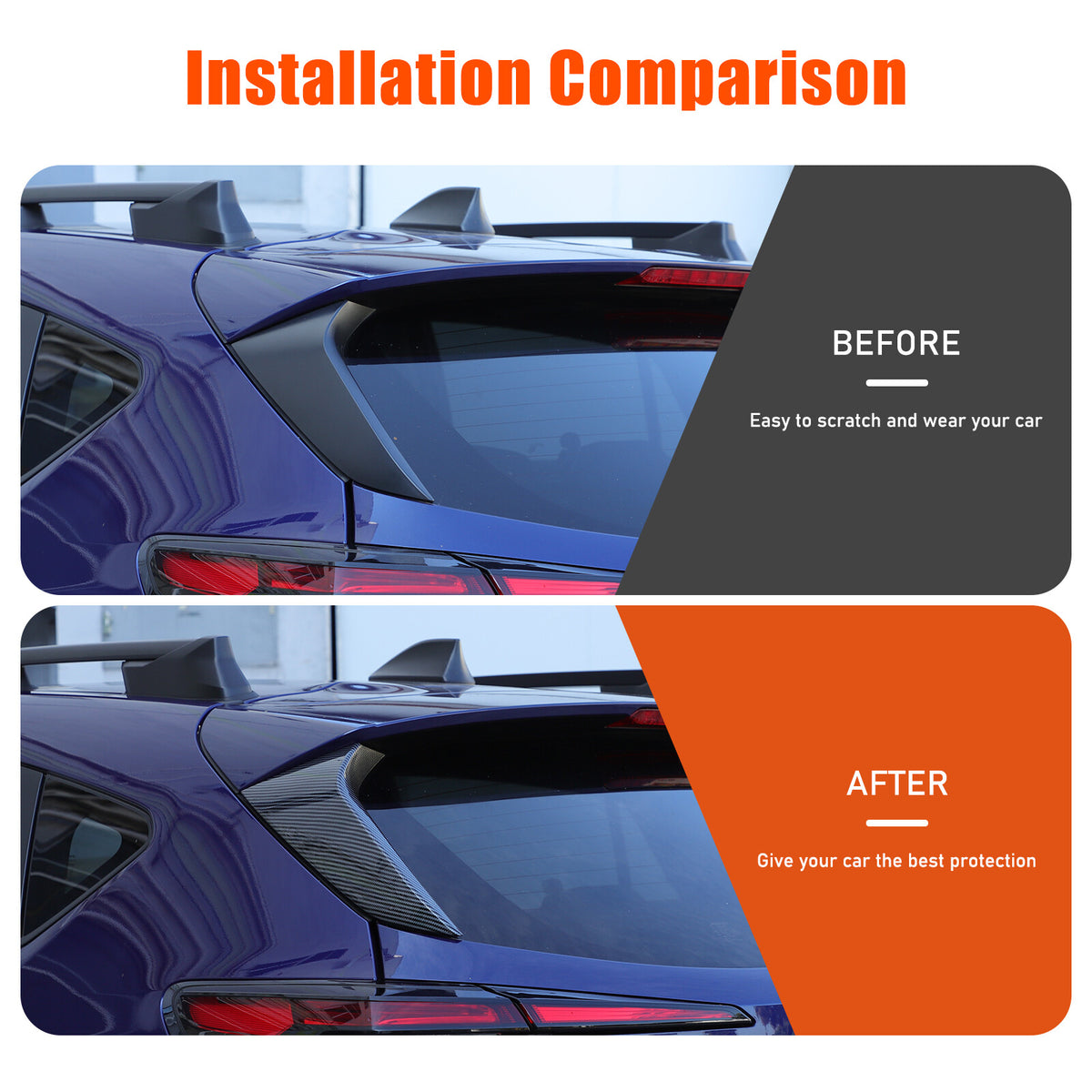 ABS Carbon Fiber Rear Window Sill C Pillar Trim For Subaru Crosstrek GU 2024 9