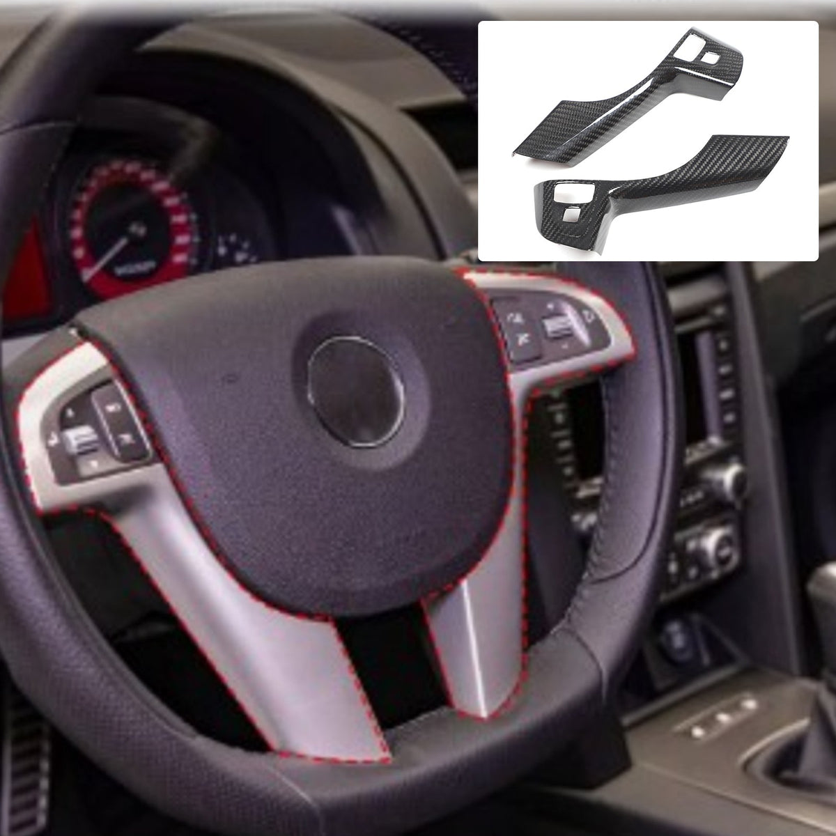 Real Dry Carbon Fiber Steering Wheel Trim For Pontiac G8 2008-2009 9