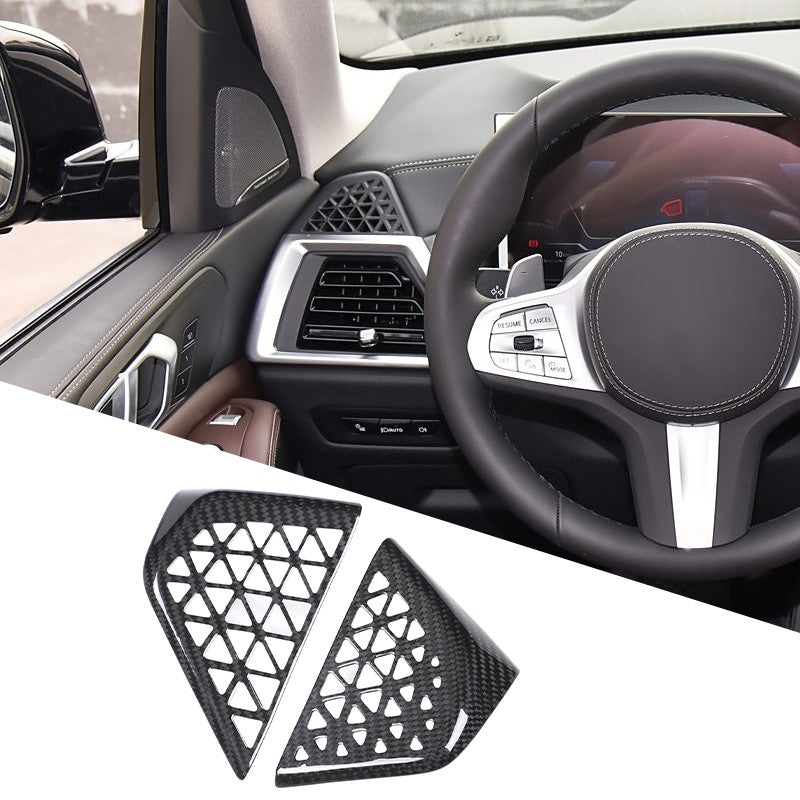 Real Carbon Fiber Dashboard Vent Trim Frame For BMW X5 G05 X6 G06 X7 G07 2023+ 19