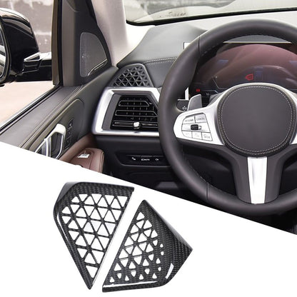 Real Carbon Fiber Dashboard Vent Trim Frame For BMW X5 G05 X6 G06 X7 G07 2023+ 19
