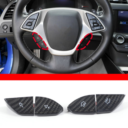Real Carbon Fiber Steering Wheel Volume Button Cover Trim For Corvette C7 14-19 11