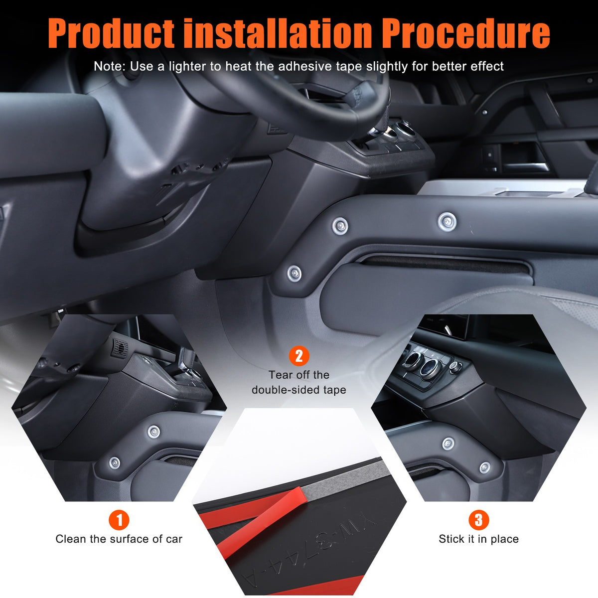 Matte Black ABS Center Console Knee Side Panel Trim For LR Defender L663 2025+ 3