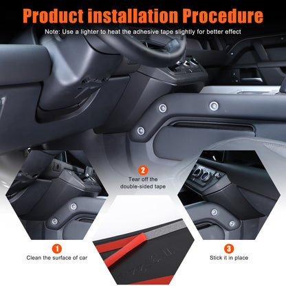 Matte Black ABS Center Console Knee Side Panel Trim For LR Defender L663 2025+ 3
