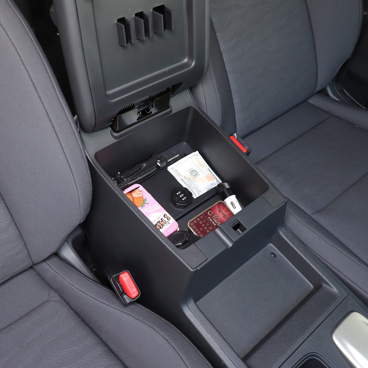 Center Console Safe GUN Storage Lock Box W/ TRAY For Nissan Frontier 2022+ 9