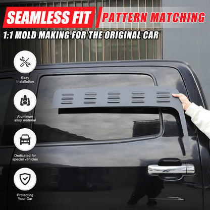 ABS Carbon fiber Rear Window Louver Shutter Cover Trim For Toyota Tundra 2014-21 4