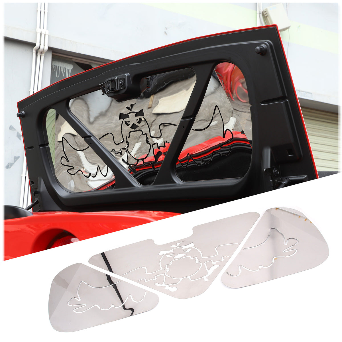 Angry Bird Steel Trunk Tailgate Lid Trim Panel Cover For Corvette C6 2005-2013 3