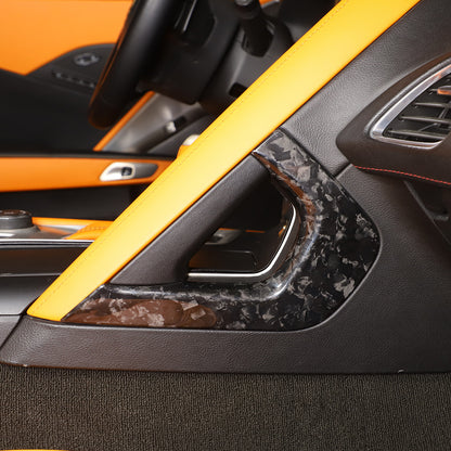 Forged Carbon Fiber Co-pilot center Grab Handle Cover Trim For Corvette C7 14-19 6