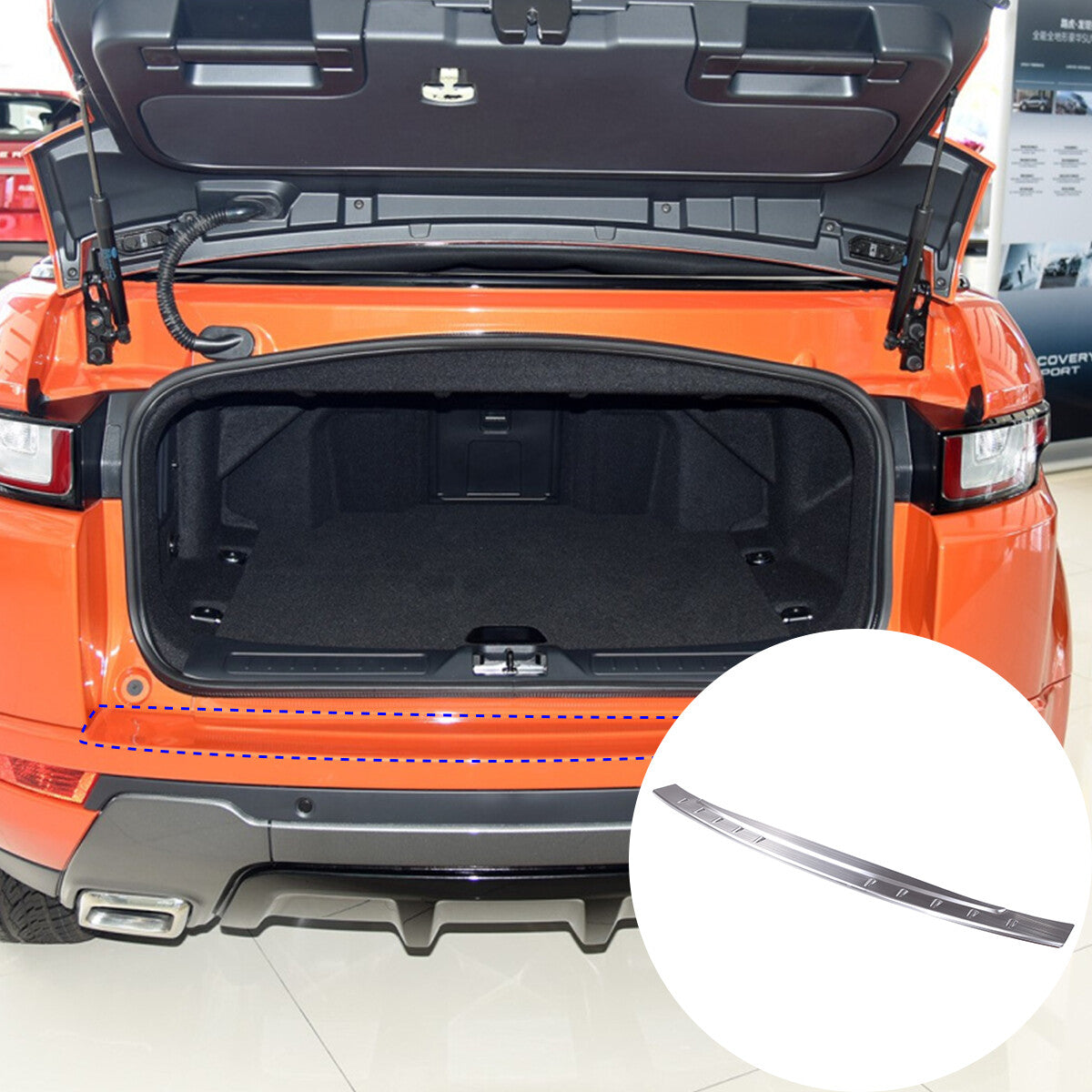 Chrome Rear Bumper Guard Protector Bar Steel For LR Range Rover Evoque 2012-19 5