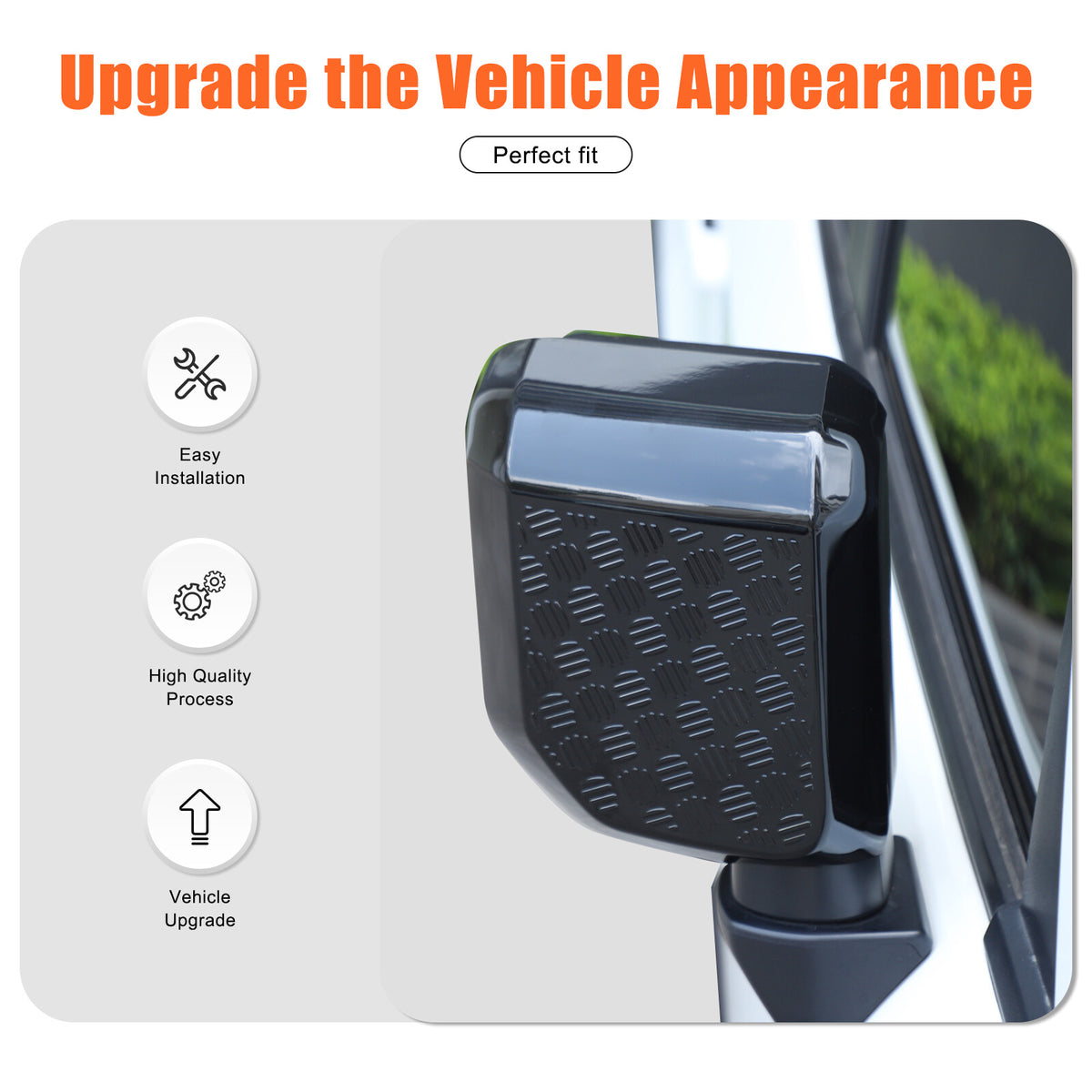 Glossy Black Rearview Mirror Trim For Toyota Land Cruiser Prado LC250 24+ US 21
