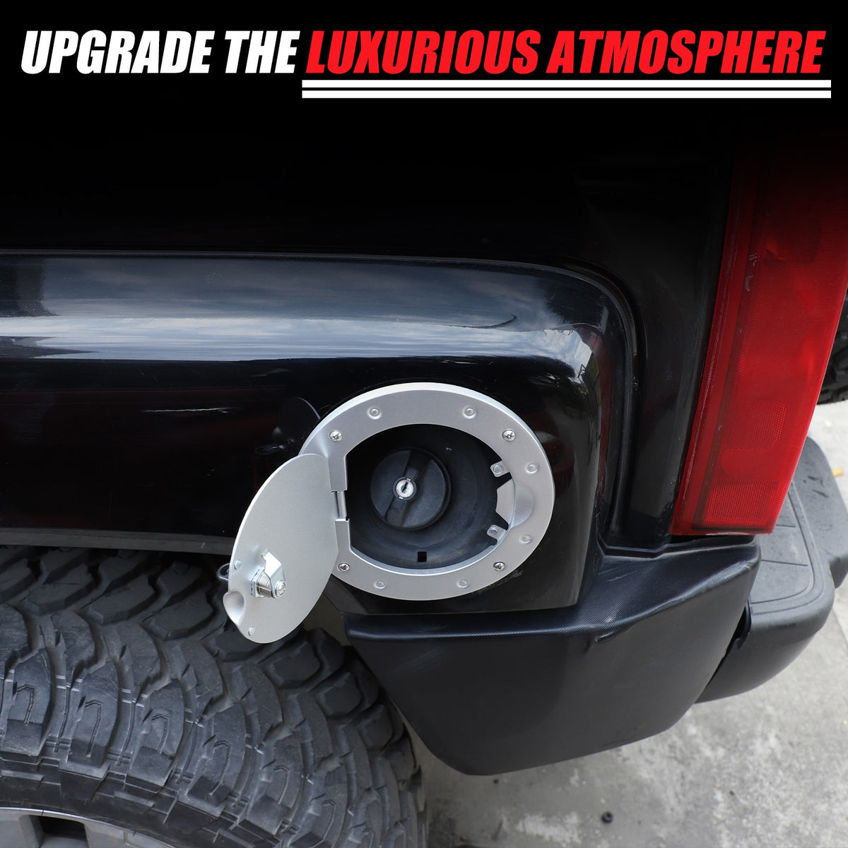 Silver Gas Cap Cover Fuel Filler Door Locking Anti-theft For Hummer H3 05-09 US 19