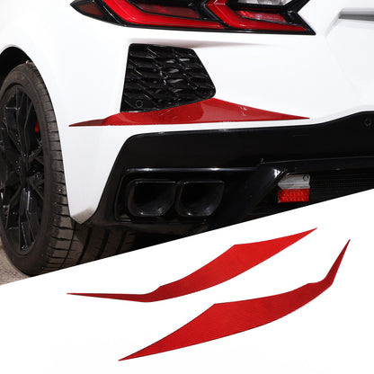 Red Carbon fiber Rear Bumper Air Intake Panel Trim Sticker For Corvette C8 20-26 5