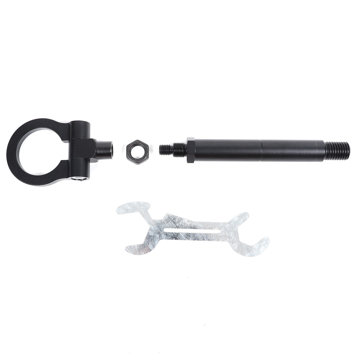Black Aluminum Front & Rear Bumper Track Racing Tow Hook Trailer For Corvette C8 12