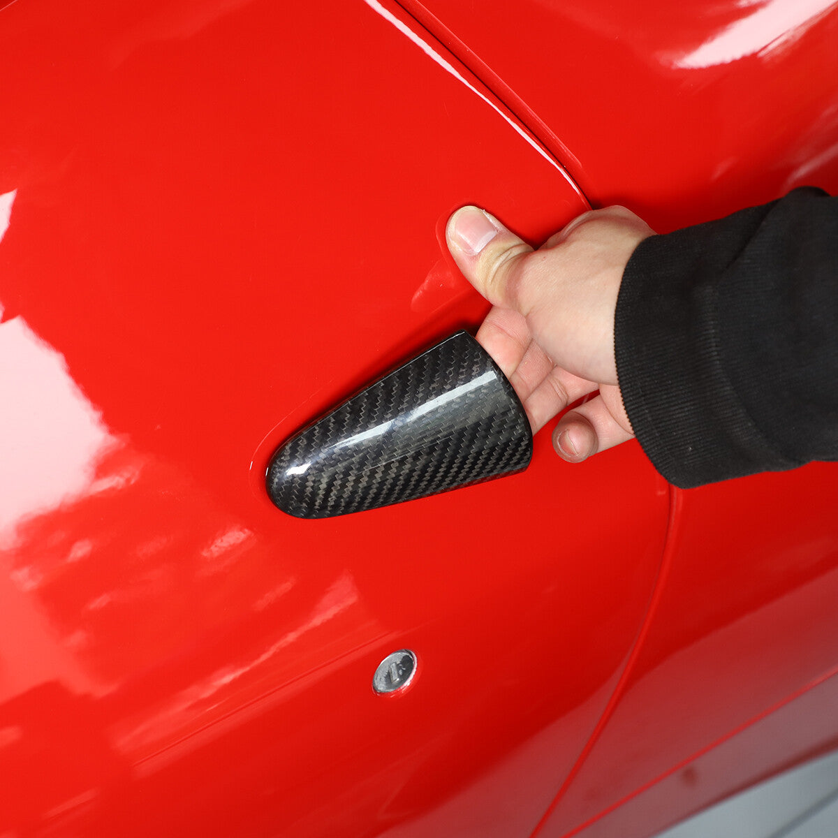 Real Carbon Fiber Exterior Handle Cover Trim Decor For Ferrari 458 2011-2016 12