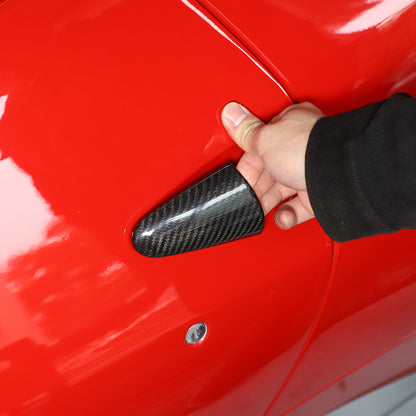 Real Carbon Fiber Exterior Handle Cover Trim Decor For Ferrari 458 2011-2016 12