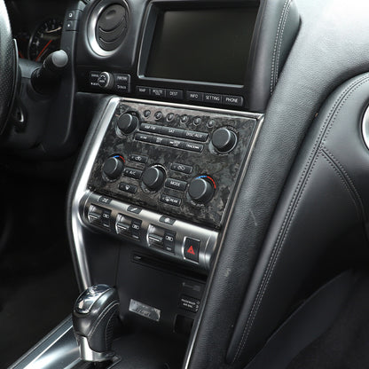 Forged Carbon Fiber Central Control Volume Panel Trim for Nissan GTR R35 08-16 6