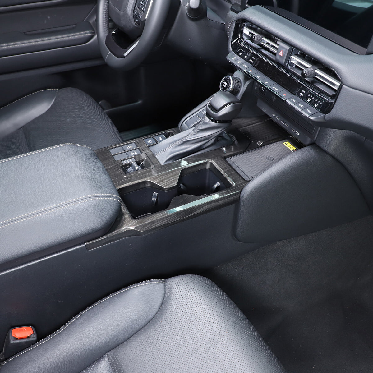 Black Wood Grain Center Console Gear Panel Trim for Toyota Prado LC250 24+ 17