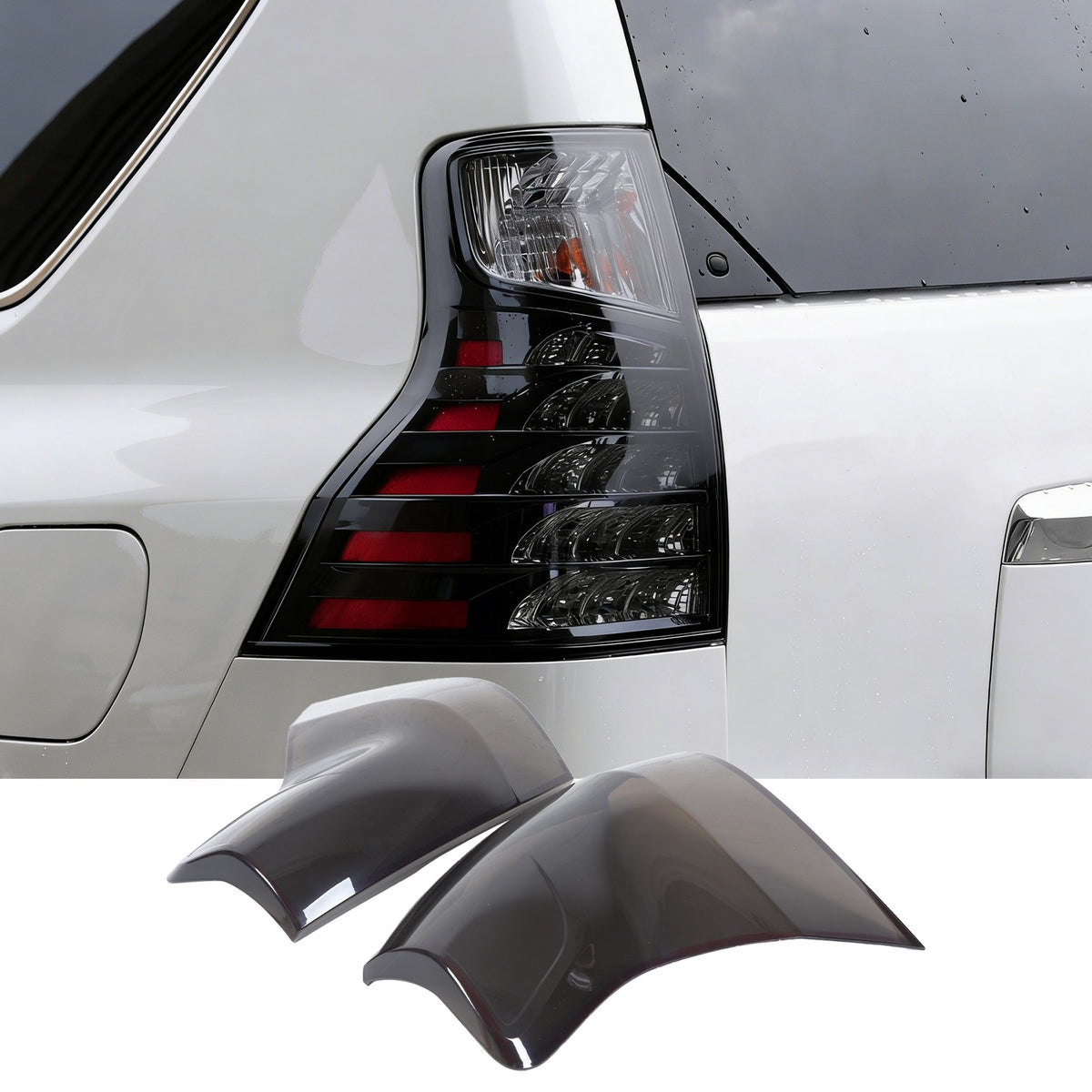 Smoked Black Tail Light Lamp Guard Cover Trim Bezels For Lexus GX460 10-23 US 14