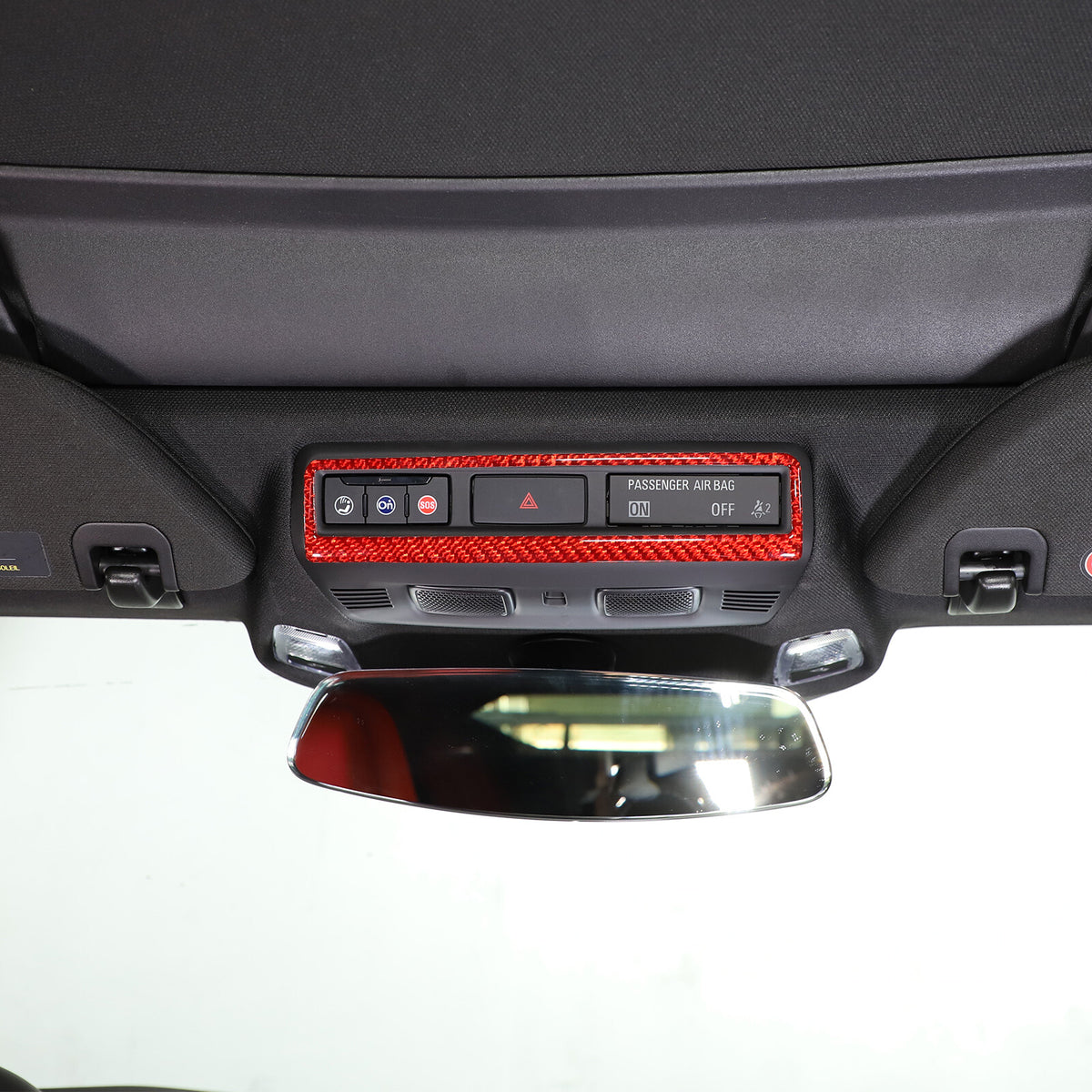 Red Soft Carbon Fiber Interior Decor Trim Kit Cover Set For Corvette C8 20-25 50