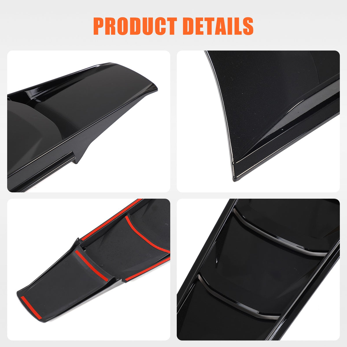 Piano Black Rear Split Window Applique Louver Trim For Corvette C8 Z51 2020+ 11