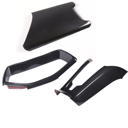 3pcs ABS Carbon Fiber Interior Console Cover Trim Sets For Corvette C8 2020-26 1