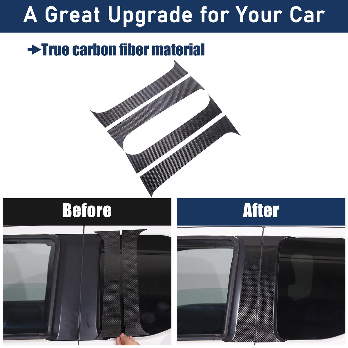 Carbon Fiber Center Door Pillar Post Trim Cover For Nissan Frontier D41 2024+ 15