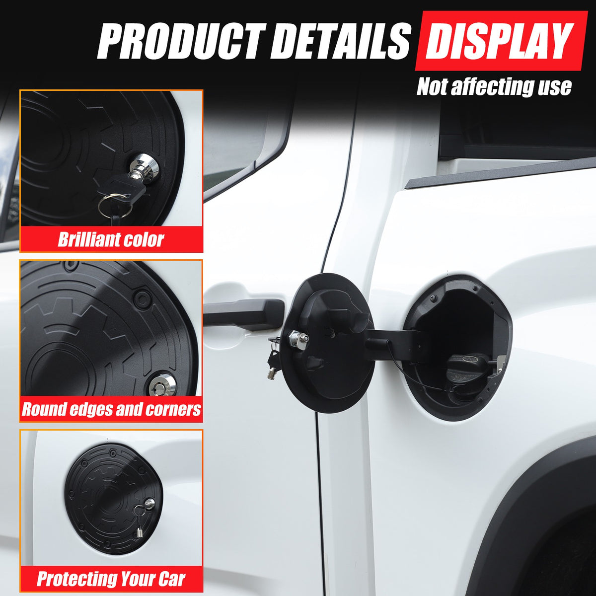 Aluminum Alloy Fuel Tank Anti-Theft Lock Cover Gas Cap For Toyota Tundra 22+ US 12