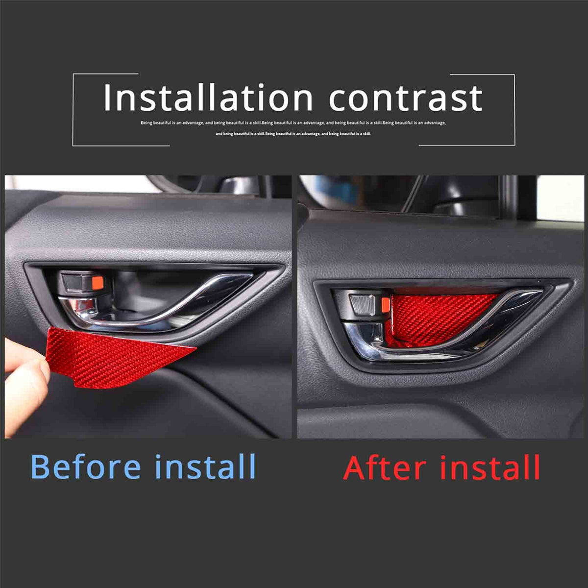 Red Real Carbon Fiber Interior Center Console Trim Set Kit For Subaru BRZ 22+ 6