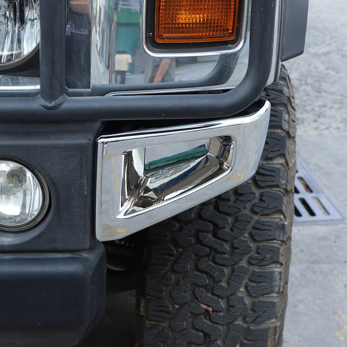 Chrome Front Bumper & Side Cover Trim Kit For Hummer H2 SUV SUT 2003-2009 11