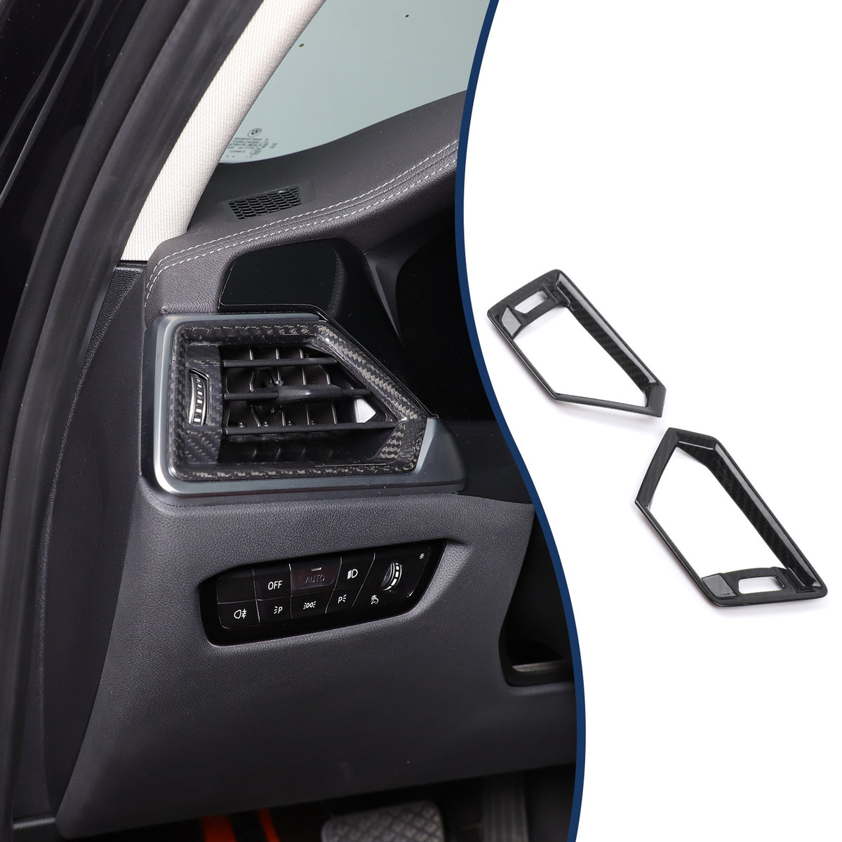 Real Carbon Fiber Side Air Vent Outlet Trim For BMW 3 Series G20 G21 20-22 12