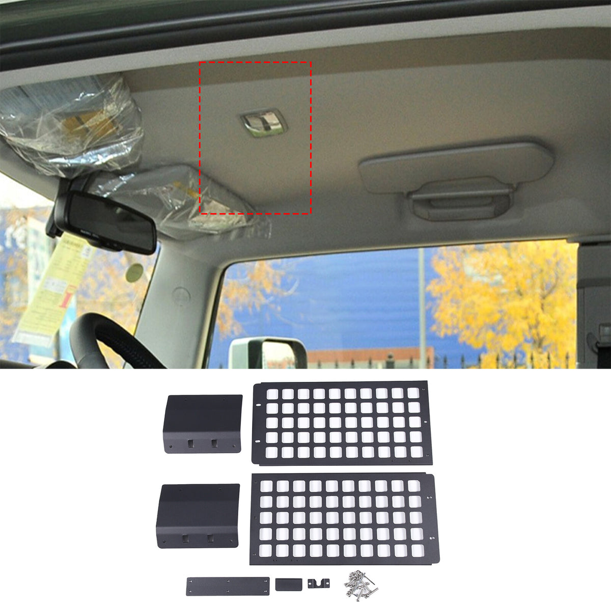 Heavy Duty Steel Inner Roof MOLLE Panel Brackets Fit 2007-2021 Toyota FJ Cruiser 5