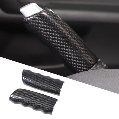 Real Carbon Fiber Emergency Brake Handle Cover Trim For Corvette C6 2005-2013 1