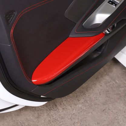 4pc Red ABS Interior Door Arnrest Panel Trim Cover Kit Set For Corvette C8 20-26 12