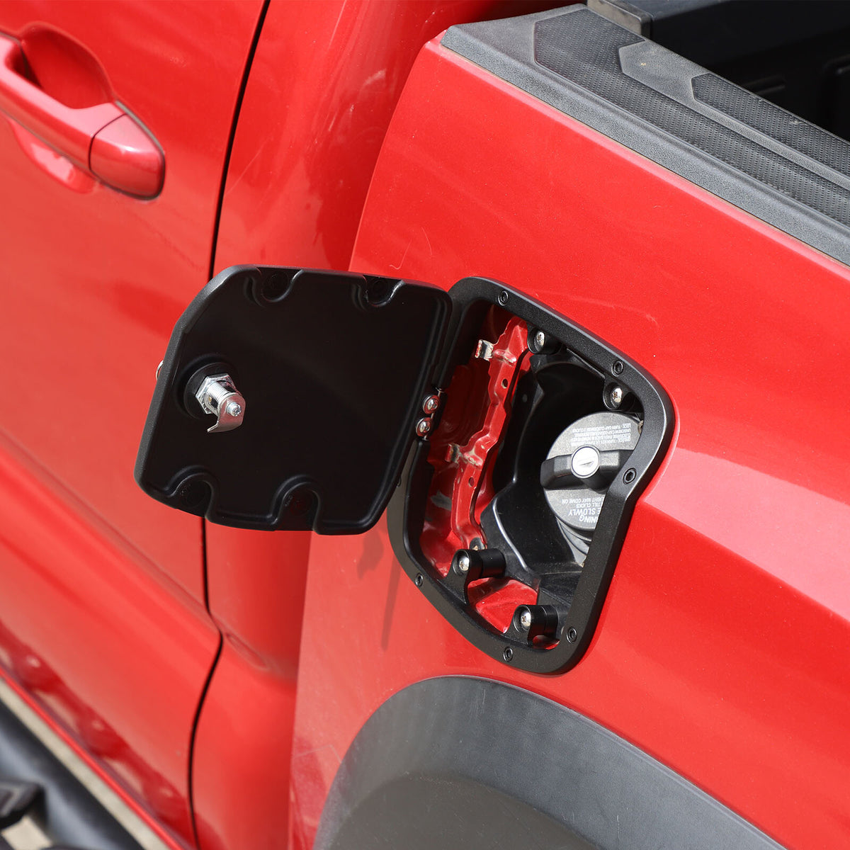 Lock +Key+ Aluminum Gas Fuel Tank Door Cover Cap For Toyota Tacoma 2016-2023 6