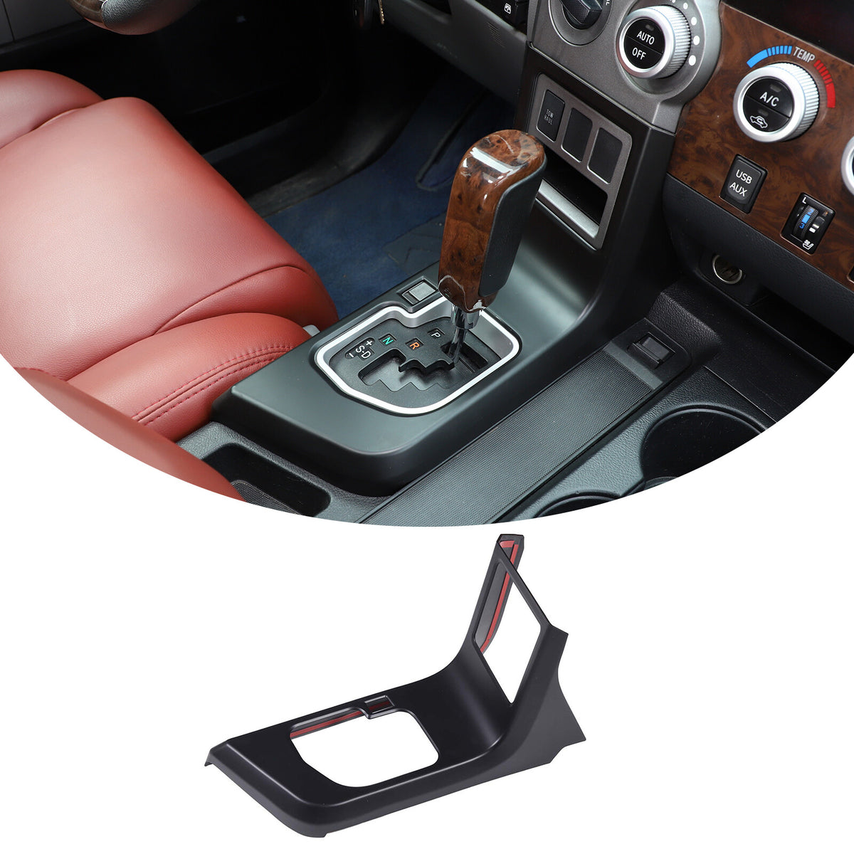 Matte Black Central Gear Shift Panel Cover Trim For Toyota Tundra 2007-2013 US 2