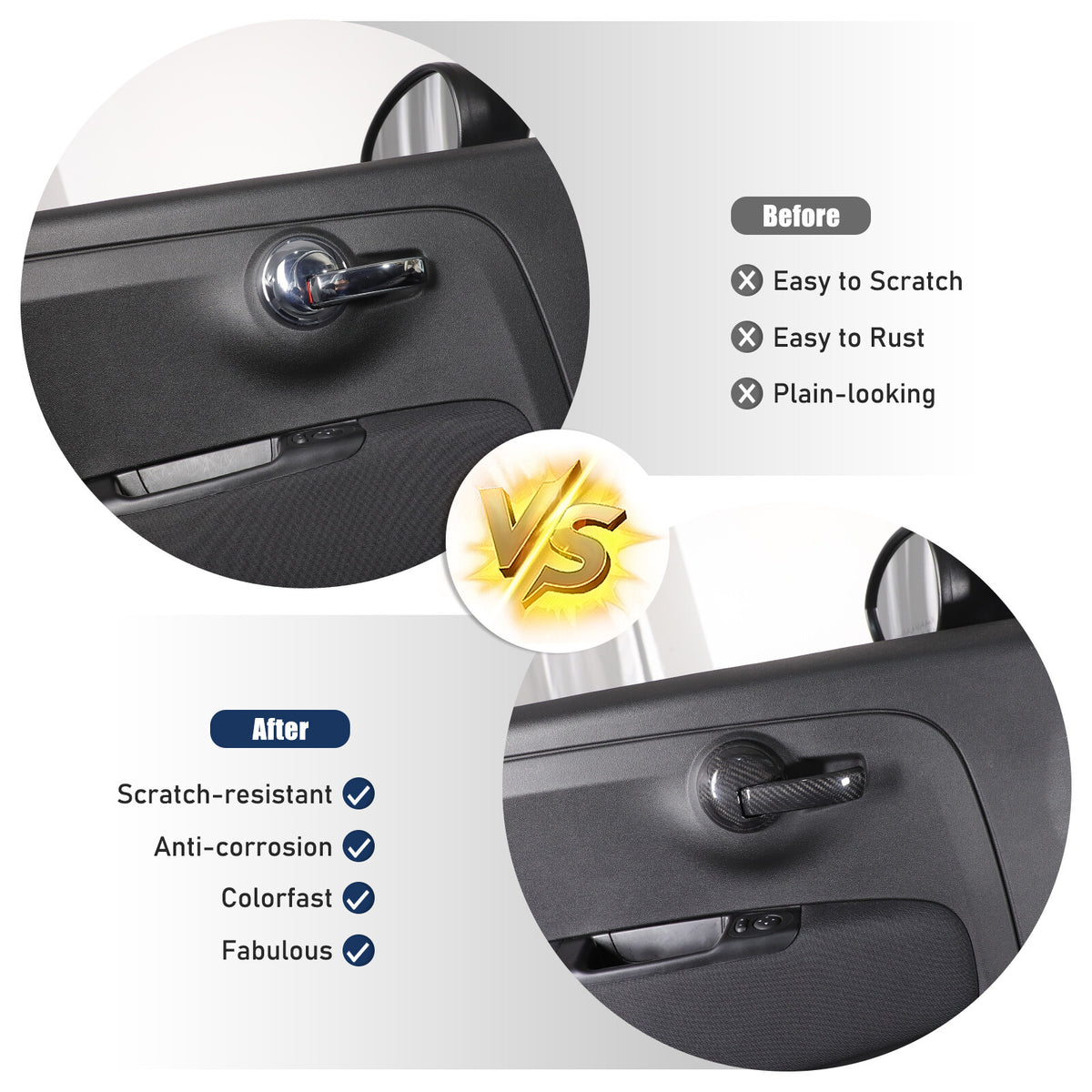 Real Carbon Fiber Interior Door Handle Trim For Fiat 500 Abarth 595 695 2010+ 23