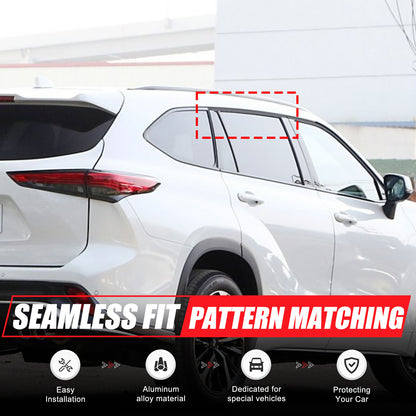 Rear Door Window Louver Air Vent Panel Trim Cover For Toyota Highlander 2022+ 10