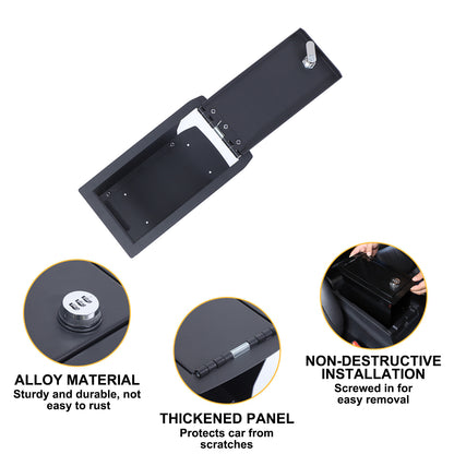 Black Steel Center Console Safe GUN Storage Lock Box W/ TRAY For Acura RDX 13-17 19