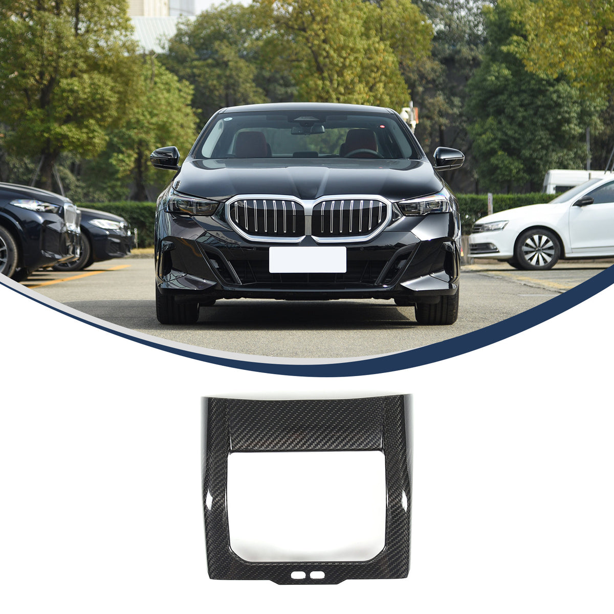 Real Carbon Fiber Interior Rear Air Vent Cover Trim For BMW 5 Series G60 i5 24+ 14