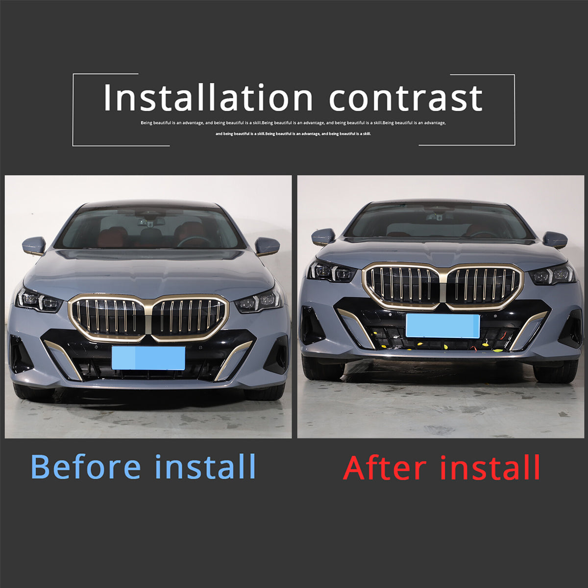 ABS Front grille air intake Protective Trim M-Sport For BMW 5 Series G60 i5 24+ 18
