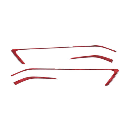Red Soft Carbon Fiber Interior Decor Trim Kit Cover Set For Corvette C8 20-25 214
