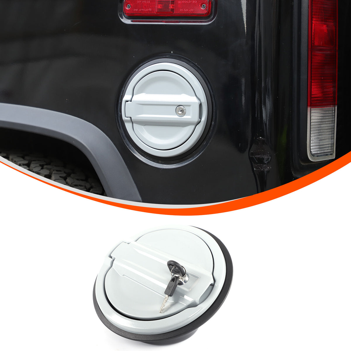 Silver Alloy Fuel Tank Cap Anti-theft Lock Cover Trim For Hummer H2 2003-2009 7
